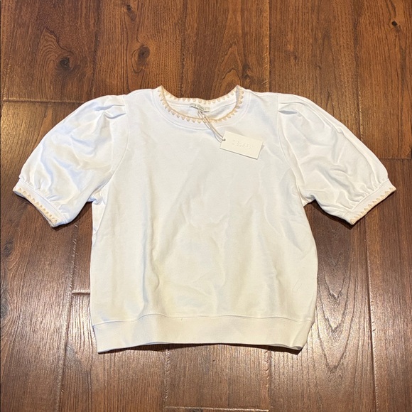 Z Supply Sweaters - Z Supply White Puff Sleeve Sweater